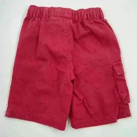 Hanna Andersson Size 110 Red Cargo Shorts Drawstring 100% Cotton Side Pocket - Picture 8 of 9